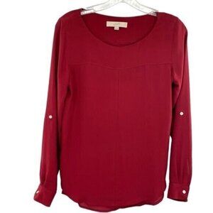 Loft Ann Taylor Women’s Long Sleeve Red Blouse